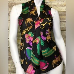 NWOT sleeveless equestrian print Size 14 Ralph Lauren Polo Top